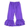 VduanMo Baby Girl's Knit Cotton Ruffled Flare Pants Medium Purple view 1