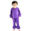 VduanMo Baby Girl's Knit Cotton Ruffled Flare Pants Medium Purple view 2