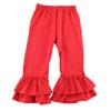 VduanMo Baby Girl's Knit Cotton Ruffled Flare Pants Small Red view 1