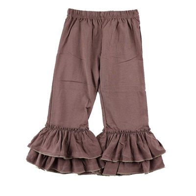 VduanMo Baby Girl's Knit Cotton Ruffled Flare Pants XX-Large Brown