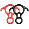 TRIWONDER 50KN Rock Climbing Figure 8 Descender Rescue Belay Device Stop Descender and Carabiner Rock Rappelling Gear (Black + Red) view 1
