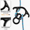 TRIWONDER 50KN Rock Climbing Figure 8 Descender Rescue Belay Device Stop Descender and Carabiner Rock Rappelling Gear (Black + Red) view 3