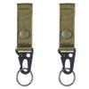 Azarxis Tactical Molle Key Ring Chain Gear Clip Keeper Keychain Nylon Belt Holder Carabiners Hanger Buckle Hook (Army Green) view 1