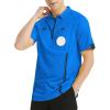 TopTie Custom USSF Soccer Referee Jersey with Embroidered Detachable Patch-Blue-XL view 2