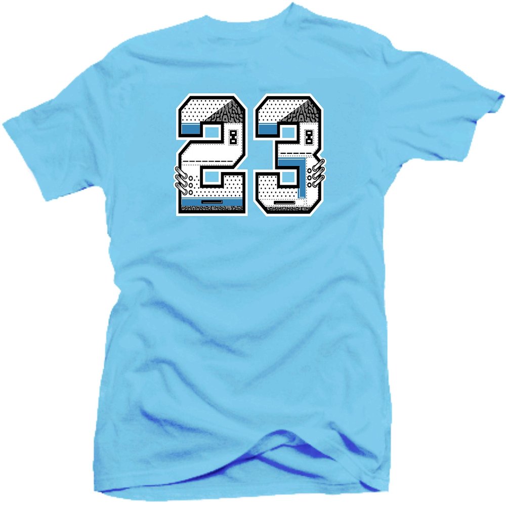 3 UNC Cement Sneaker Shirt to Match - (Snelos 23) Blue | Large