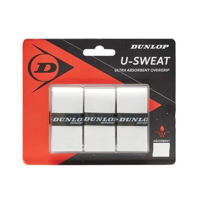 Dunlop Sports U-Sweat Overgrip, 3-Pack, White