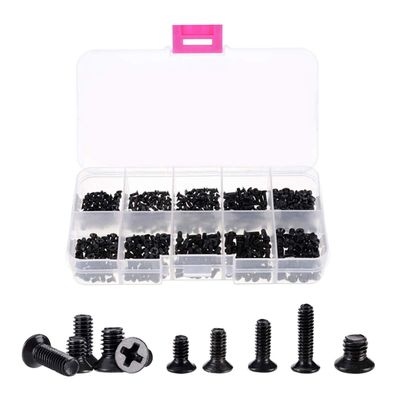Queenbox 250Pcs M2 M2.5 M3 KM Screw Flat Head Phillips Screws Laptop Notebook Computer Screw Replacement Kit for Sony, DELL, Samsung, IBM, HP, Toshiba