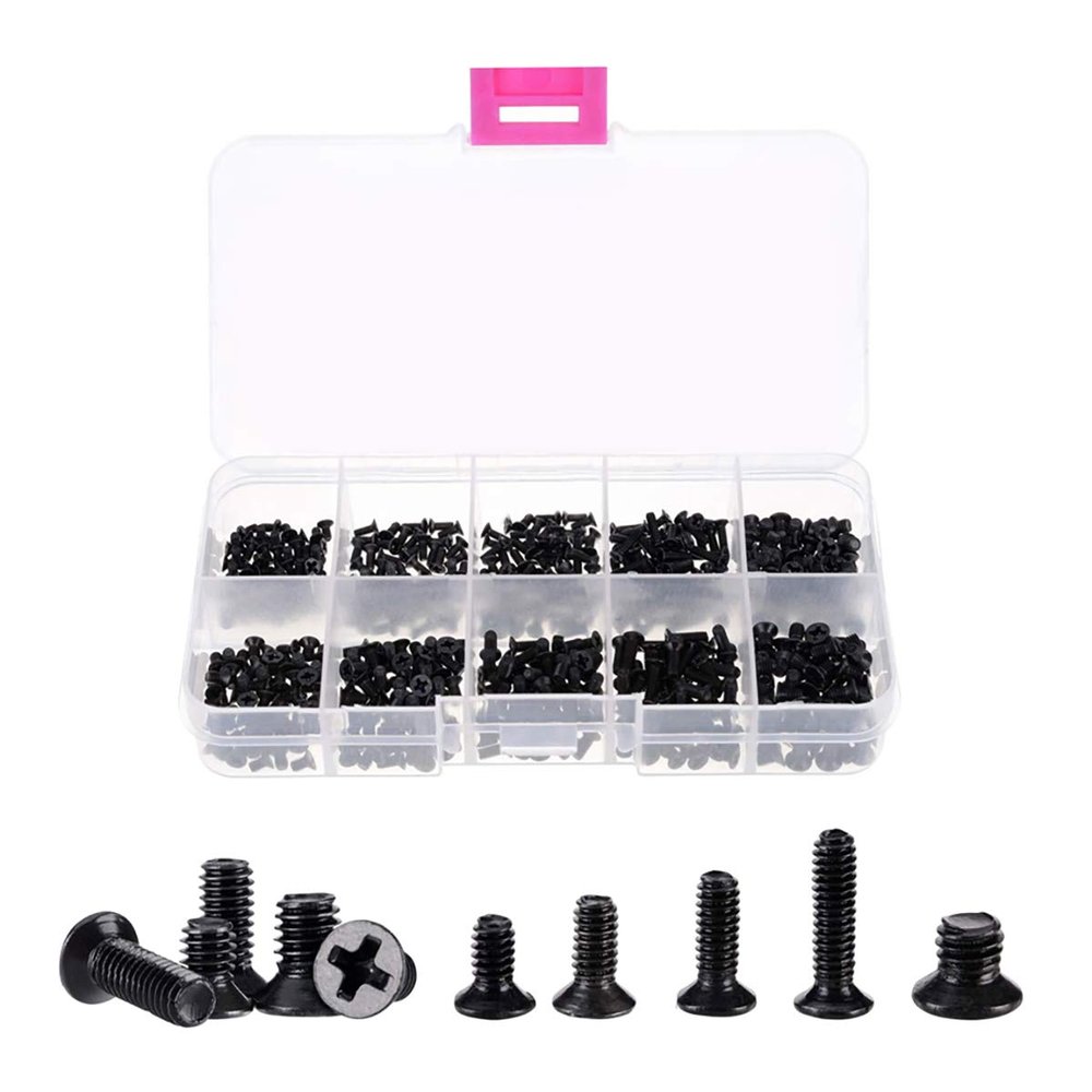 Queenbox 250Pcs M2 M2.5 M3 KM Screw Flat Head Phillips Screws Laptop Notebook Computer Screw Replacement Kit for Sony, DELL, Samsung, IBM, HP, Toshiba
