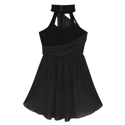 Freebily Kids Girls Cross Back Camisole Ballet Dance Leotard Dress Modern Ballroom Lyrical Dance wear Dress Caged Back Black 12