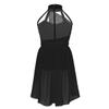 Freebily Kids Girls Cross Back Camisole Ballet Dance Leotard Dress Modern Ballroom Lyrical Dance wear Dress Caged Back Black 12 view 3