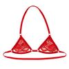 ACSUSS Mens Lingerie Sissy Sheer Lace Halter Neck Open Nipples Wire-Free Unlined Mini Bra Tops Halter Red One Size view 4