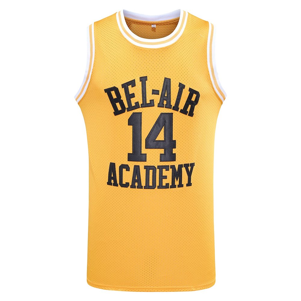 JKNAKN The Fresh Prince of Bel Air 25 Carlton Banks Basketball Jersey,90s Hip Hop Clothes for Party Men (XX-Large, 14 Yellow)