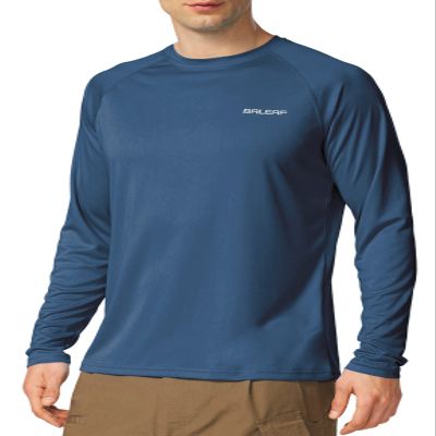 baleaf Men's Long Sleeve Swim Shirts Rash Guard UV Sun Protection SPF T-Shirts UPF 50+ Quick Dry Swimming Fishing Bluish Violet Size XL
