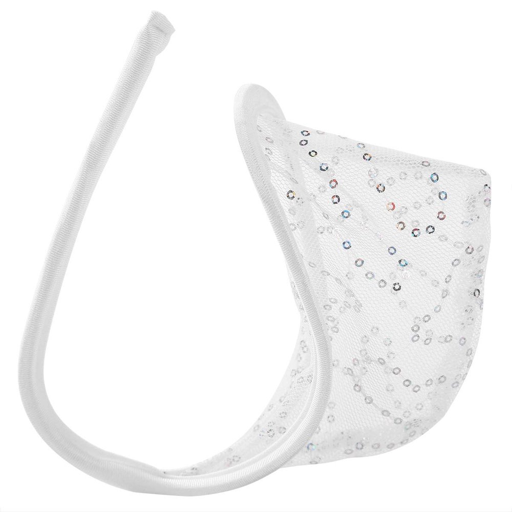 ACSUSS Men's Floral Lace Invisible C-String Sissy Girlie C-Strap Briefs Underwear Sequins White One Size
