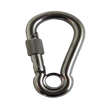 US STAINLESS Stainless Steel 316 Spring Hook with Screw Nut and Eyelet Carabiner 1/2" (12mm) Marine Grade