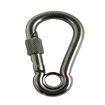 US STAINLESS Stainless Steel 316 Spring Hook with Screw Nut and Eyelet Carabiner 1/2" (12mm) Marine Grade