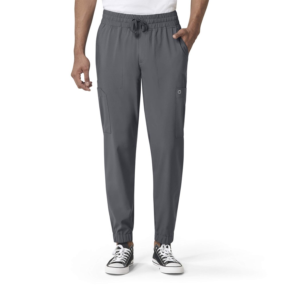 WonderWink W123 Men's Cargo Jogger Scrub Pant, Pewter, S