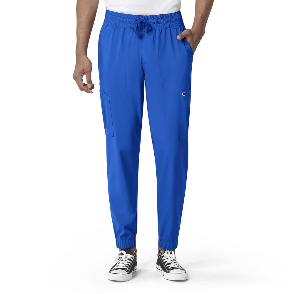 WonderWink Men's W123 Cargo Jogger Pant, Royal, S T