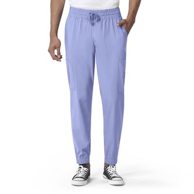 WonderWink Men's W123 Cargo Jogger Pant, Ceil Blue, XL T