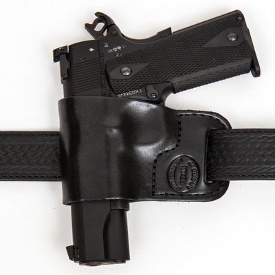The Holster Store Springfield Hellcat Leather Gun Holster Belt Holster Left Hand Black - Pro Carry Belt Ride
