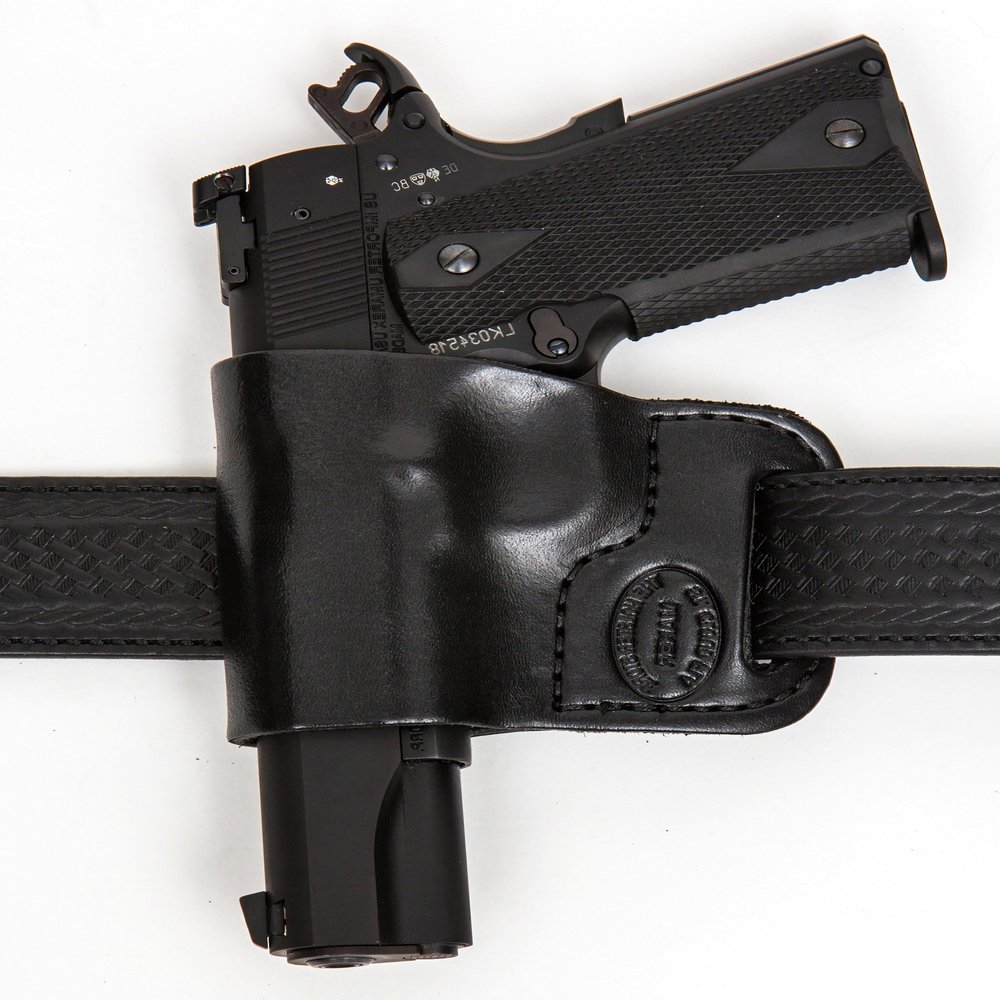 The Holster Store Springfield Hellcat Leather Gun Holster Belt Holster Left Hand Black - Pro Carry Belt Ride