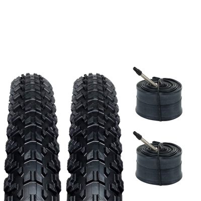 Zol Bundle Pack MTB Bike Tires and Bicycle Tube 26x2.25 Schrader American 48mm Valve