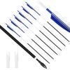 ARCHERY SHARLY 31Inch Carbon Hunting Arrow for Compound & Recurve Bow, Turkey Feather Fletching Targeting Practice Arrows with Removable Tips Blue White (Pack of 6) view 1