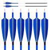 ARCHERY SHARLY 31Inch Carbon Hunting Arrow for Compound & Recurve Bow, Turkey Feather Fletching Targeting Practice Arrows with Removable Tips Blue White (Pack of 6) view 3