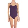 ARENA Women's Team MaxLife Swimsuit Solid Challenge Back One Piece Competition Training Bathing Suit Athletic Swimwear, Plum/White, US Size 20 view 1