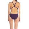 ARENA Women's Team MaxLife Swimsuit Solid Challenge Back One Piece Competition Training Bathing Suit Athletic Swimwear, Plum/White, US Size 20 view 2