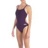ARENA Women's Team MaxLife Swimsuit Solid Challenge Back One Piece Competition Training Bathing Suit Athletic Swimwear, Plum/White, US Size 20 view 3