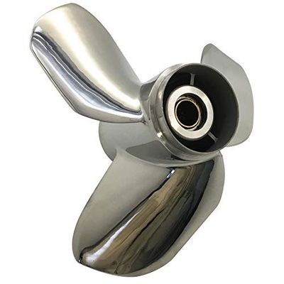 ARKDOZA 3 Blade 30-60HP SS Prop 12x14 Polished Stainless Steel Propeller RH fit for Yamaha Outboard Motor Engine