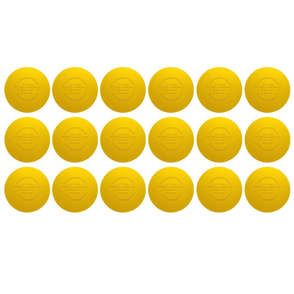 Velocity Pro Grip Lacrosse Balls - 6, 12, 18, 60 and 120 Packs - Certified for Youth, Club, High School, CLA, and College Game Play - Yellow