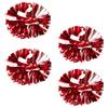 Supkiir 4Pcs Red White Cheerleading Pom Poms for Cheerleader Costume Women, 2 Pair Cheer Pompoms for Boy Girl School Sports Games Team Spirit Cheering Dancing view 1