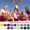 Supkiir 4Pcs Red White Cheerleading Pom Poms for Cheerleader Costume Women, 2 Pair Cheer Pompoms for Boy Girl School Sports Games Team Spirit Cheering Dancing view 2