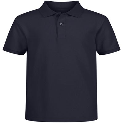 Nautica Boys' School Uniform Short Sleeve Pique Polo, Navy, X-Large (18/20) Husky