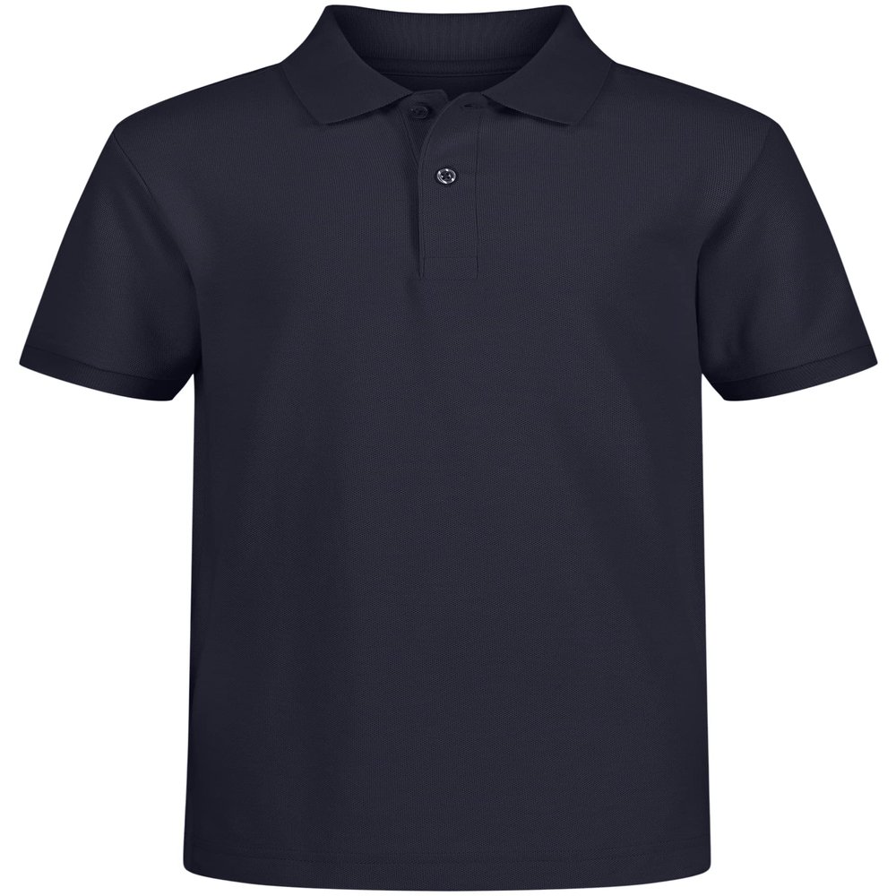 Nautica Boys' School Uniform Short Sleeve Pique Polo, Navy, X-Large (18/20) Husky