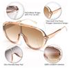 FEISEDY Sunglasses Women Oversized One Piece Frame UV400 Sun Glasses Trendy Retro Shades B2580 view 3