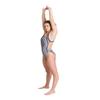 ARENA Women's Print X Criss Cross Back MaxLife One Piece Athletic Training Swimsuit, Marbleized Black, 22 view 4