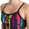 ARENA Women's Challenge Back MaxLife One Piece Athletic Training Swimsuit, Team Painted Stripes Black/Multi Yellow, 26 view 2
