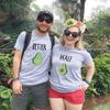 Couple Shirt for Him&Her Funny Couple T-Shirt Better&Half Summer 1 Piece(Grey-Better,M) view 2