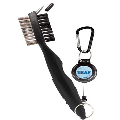 Clip Wipes Air Force Golf Brush USAF Logo (Black-USAF)