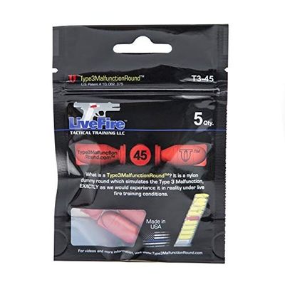 Type3MalfunctionRound - Practice Double Feed Malfunctions in Live and Dry Fire - Pack of 5 (.45)