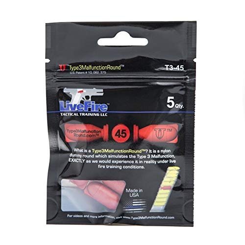 Type3MalfunctionRound - Practice Double Feed Malfunctions in Live and Dry Fire - Pack of 5 (.45)