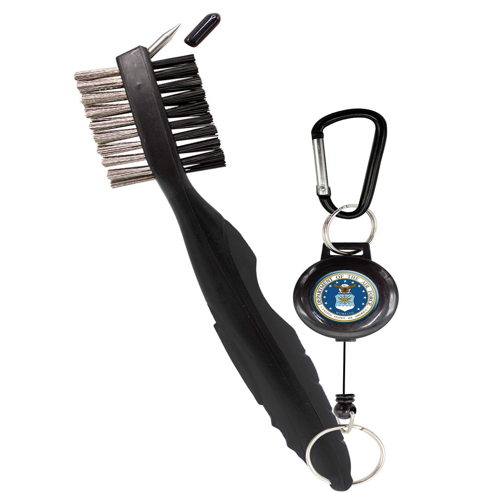 Clip Wipes Air Force Golf Brush Air Force Seal Logo (Black-Seal)