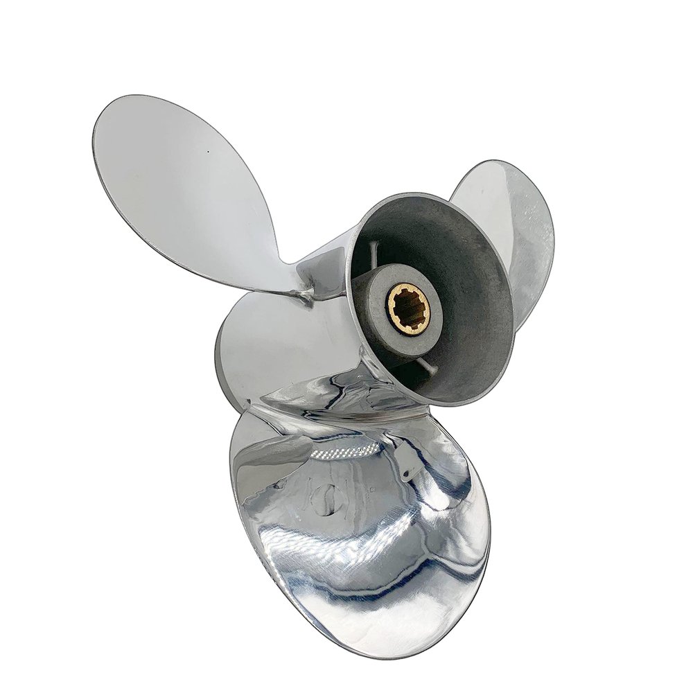ARKDOZA Stainless Steel Propeller 9 1/4x11 for Yamaha Outboard Motor Engine 9.9-15HP RH SS Prop 9.25x11