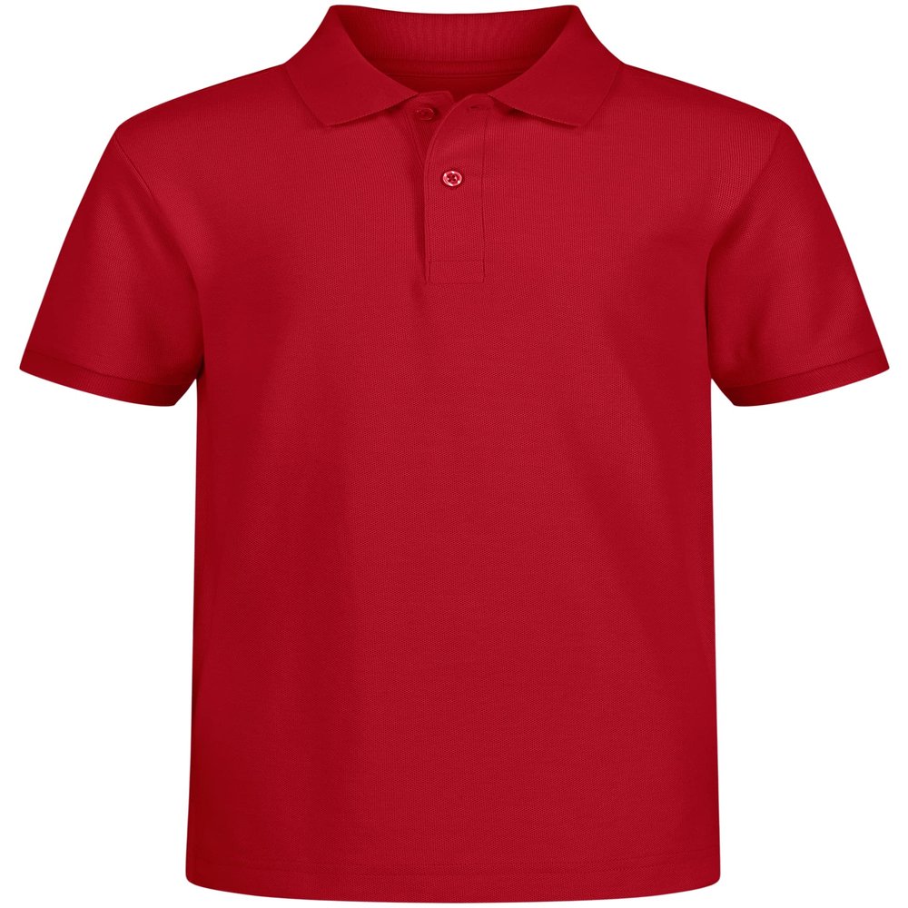 Nautica Boys' School Uniform Short Sleeve Pique Polo, Red, X-Large (18/20) Husky