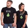Couple Shirt for Him&Her Funny Couple T-Shirt Better&Half Summer 1 Piece(Black-Half,S) view 1