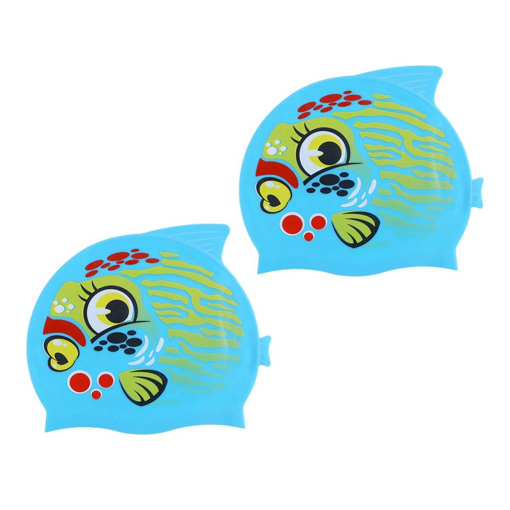 BESPORTBLE 2pcs Cartoon Silicone Swimming Caps for Boys and Girls Dog Design Dark for Boys Girls Comfortable Ear Flexible for Swimming Fun