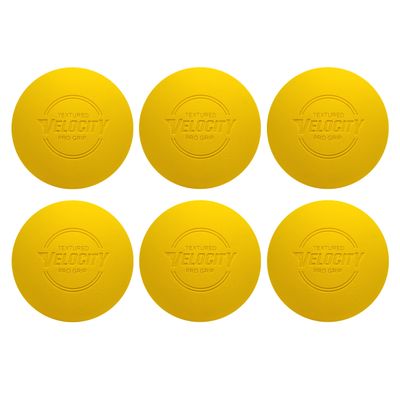 Velocity Pro Grip Lacrosse Balls - 6, 12, 18, 60 and 120 Packs - Certified for Youth, Club, High School, CLA, and College Game Play - Yellow
